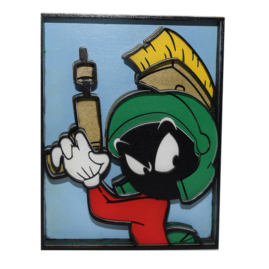 3-D Layered Marvin The Martian Art