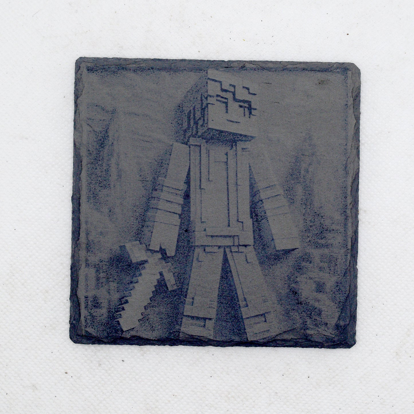 Minecraft creeper Slate Coaster