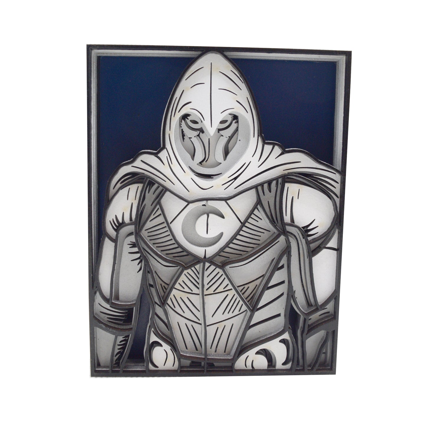 3-D Layered Moon Knight Wooden Art