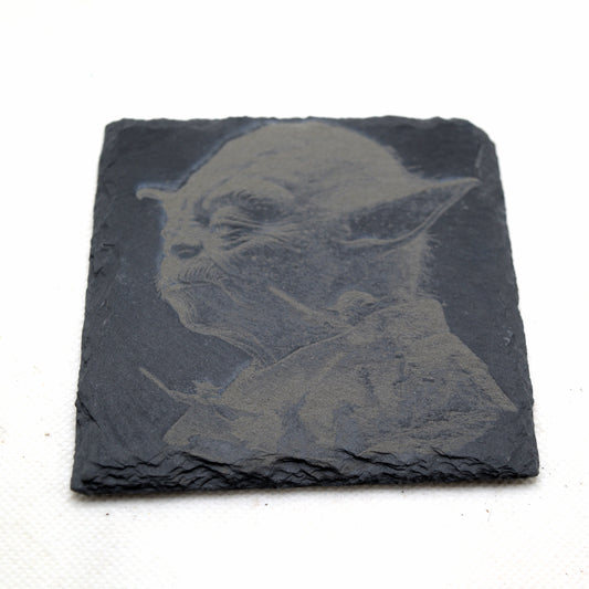 star wars yoda Double exposure slate coaster flat
