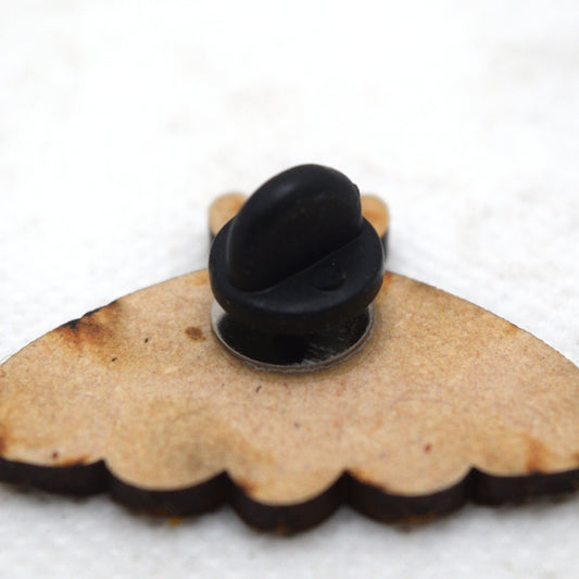 Witchy Moth Wooden Lapel Pin