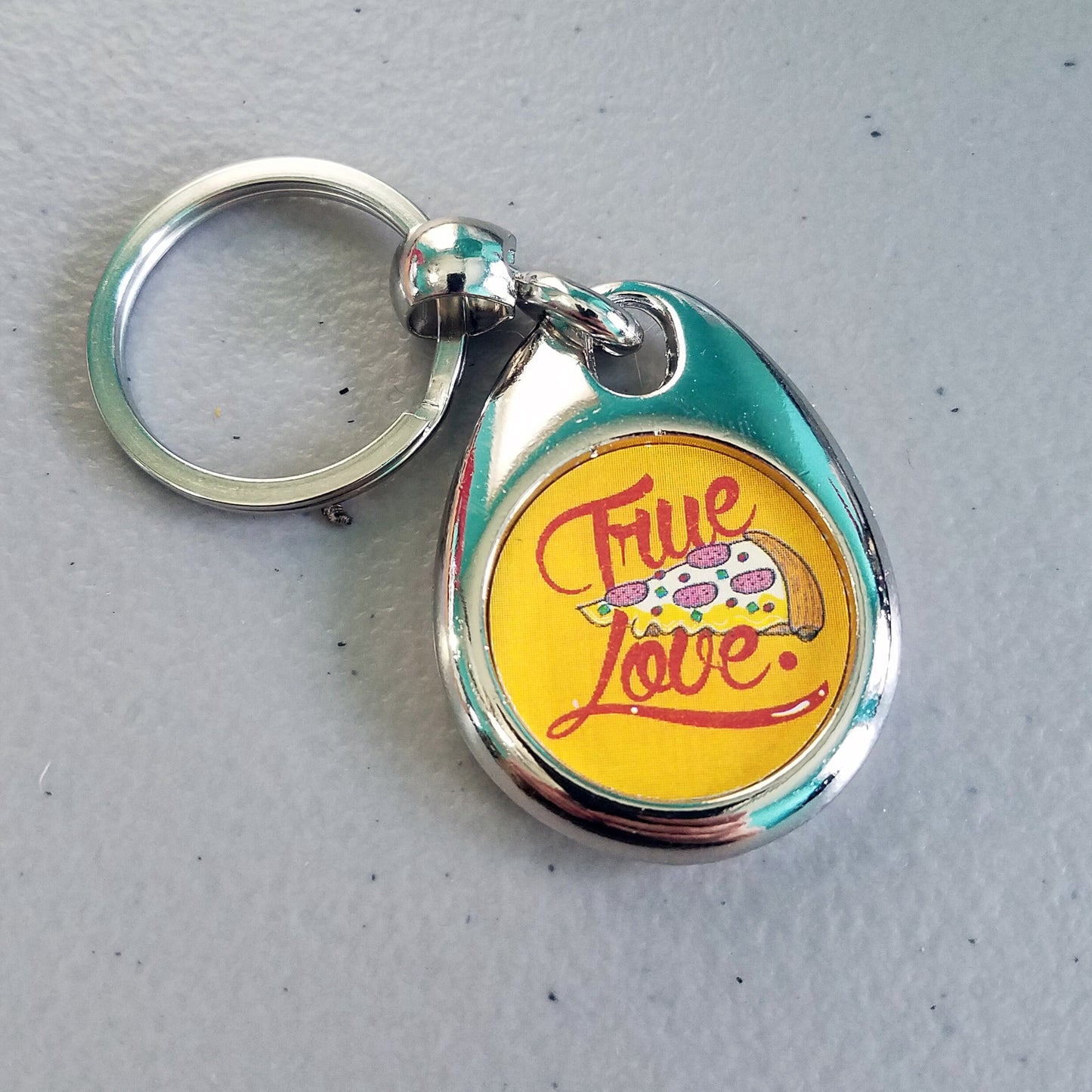 True Love Pizza Keychain