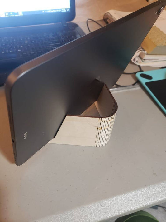 Bendable 1/8th inch birch wooden tablet stand