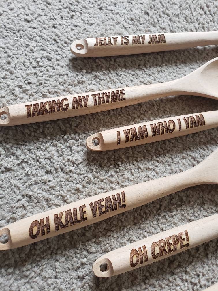Food Pun Engraved Wooden Spoon