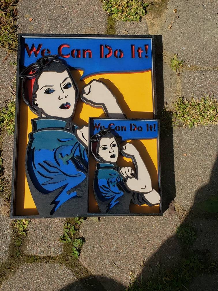 3-D Layered Rosie the Riveter Wooden Art