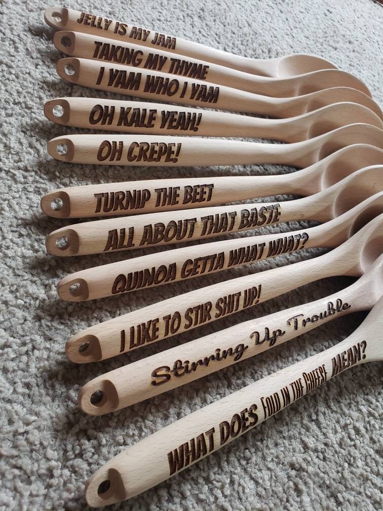 Food Pun Engraved Wooden Spoon