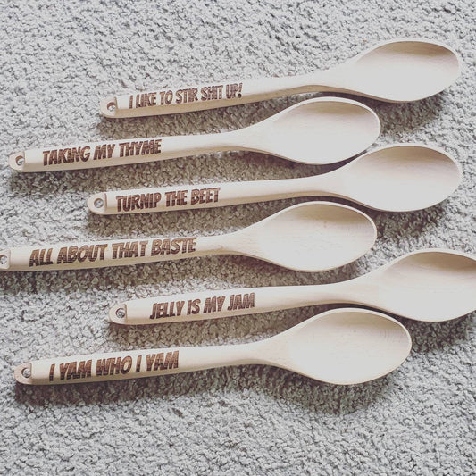 Food Pun Engraved Wooden Spoon