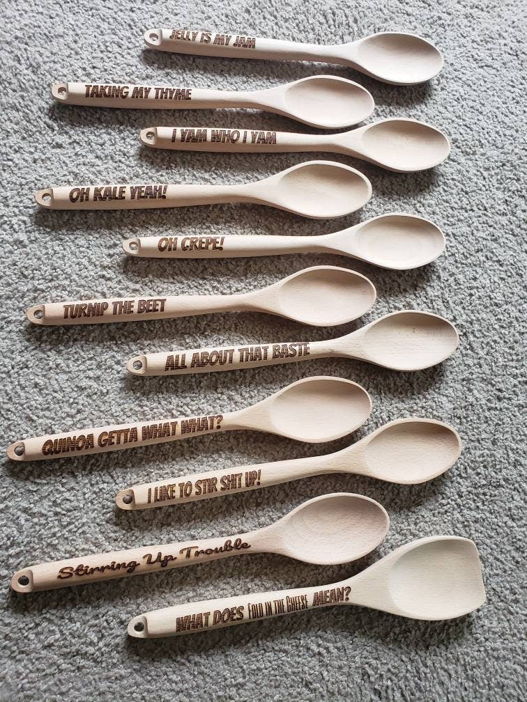 Food Pun Engraved Wooden Spoon