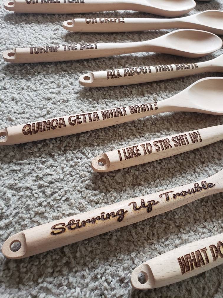 Food Pun Engraved Wooden Spoon