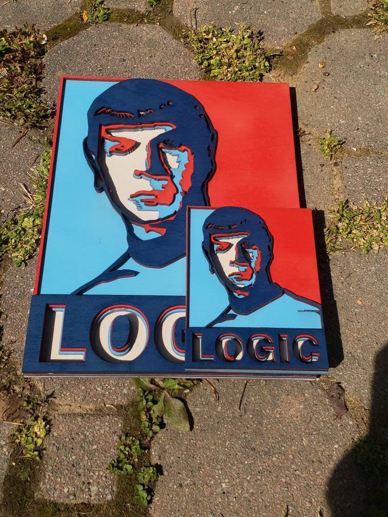3-D Layered Logic Spock Wooden Art