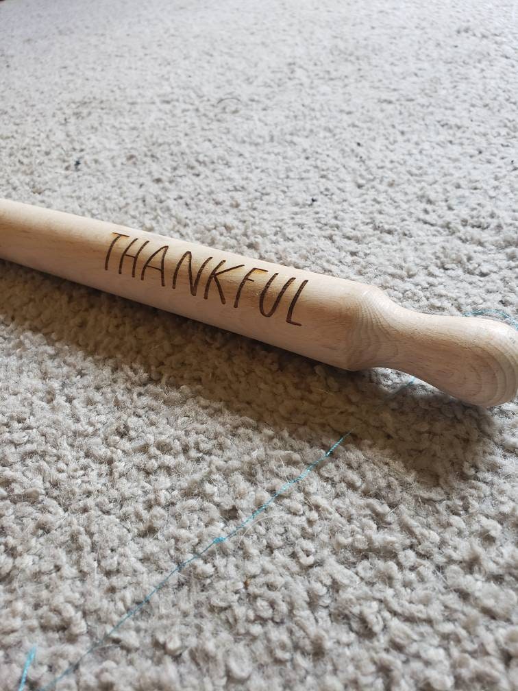 Small Thin Rolling Pin with skinny text