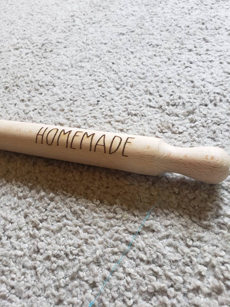 Small Thin Rolling Pin with skinny text