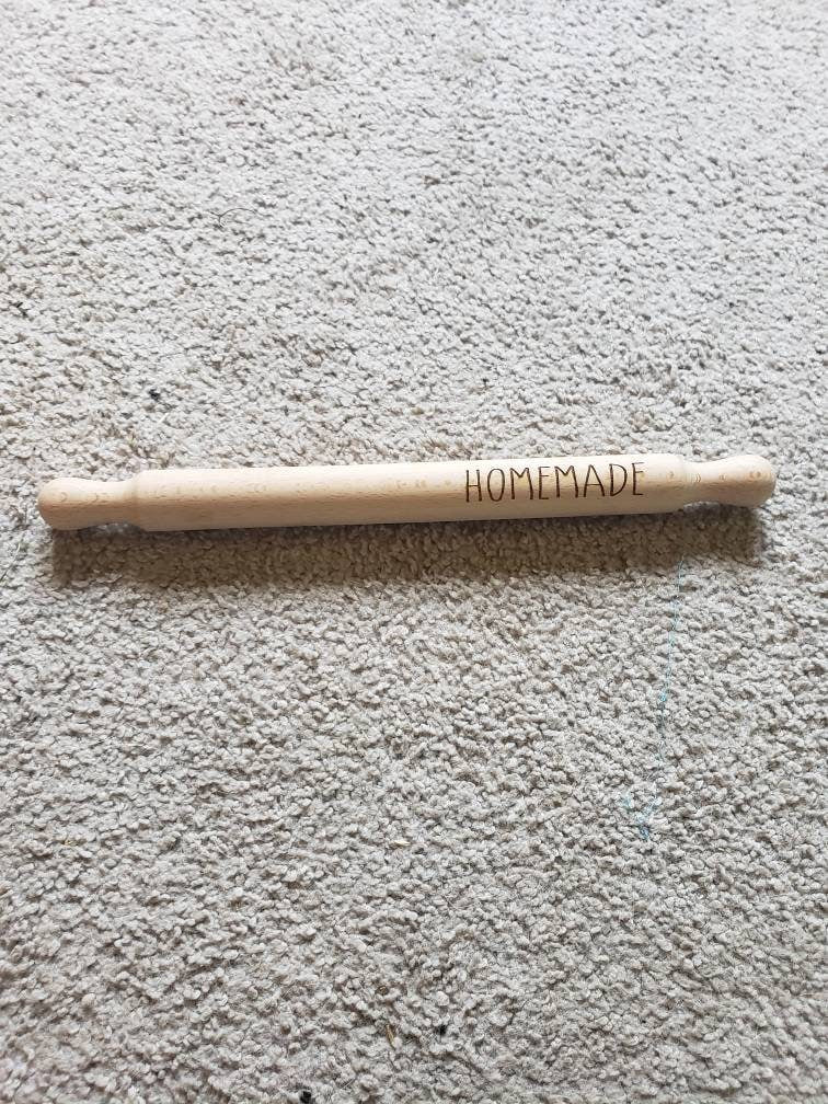 Small Thin Rolling Pin with skinny text