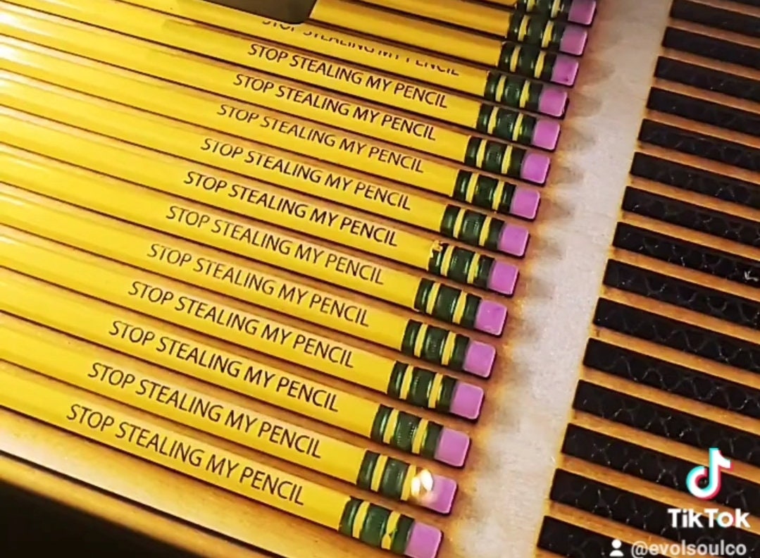Stop Stealing My Pencil Set of 12 Engraved Pencils