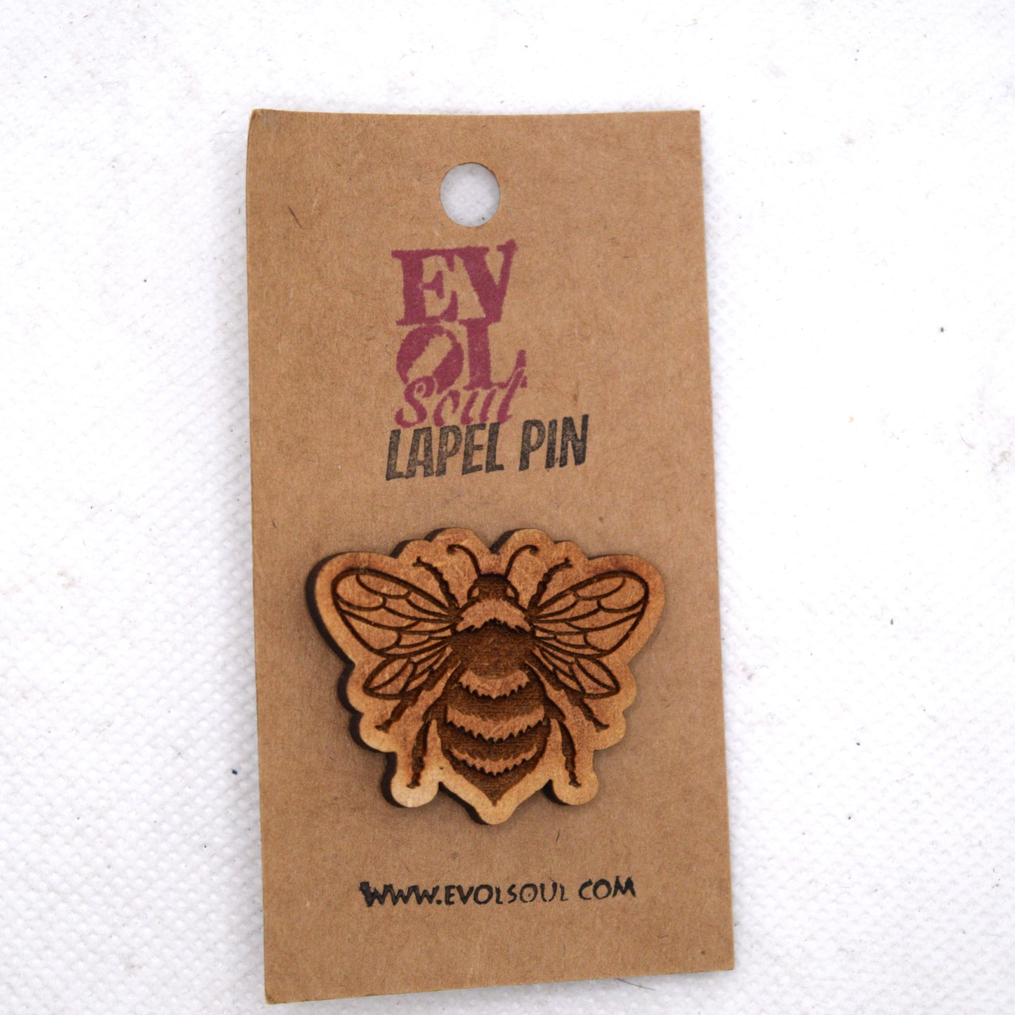 Bee Wooden Lapel Pin