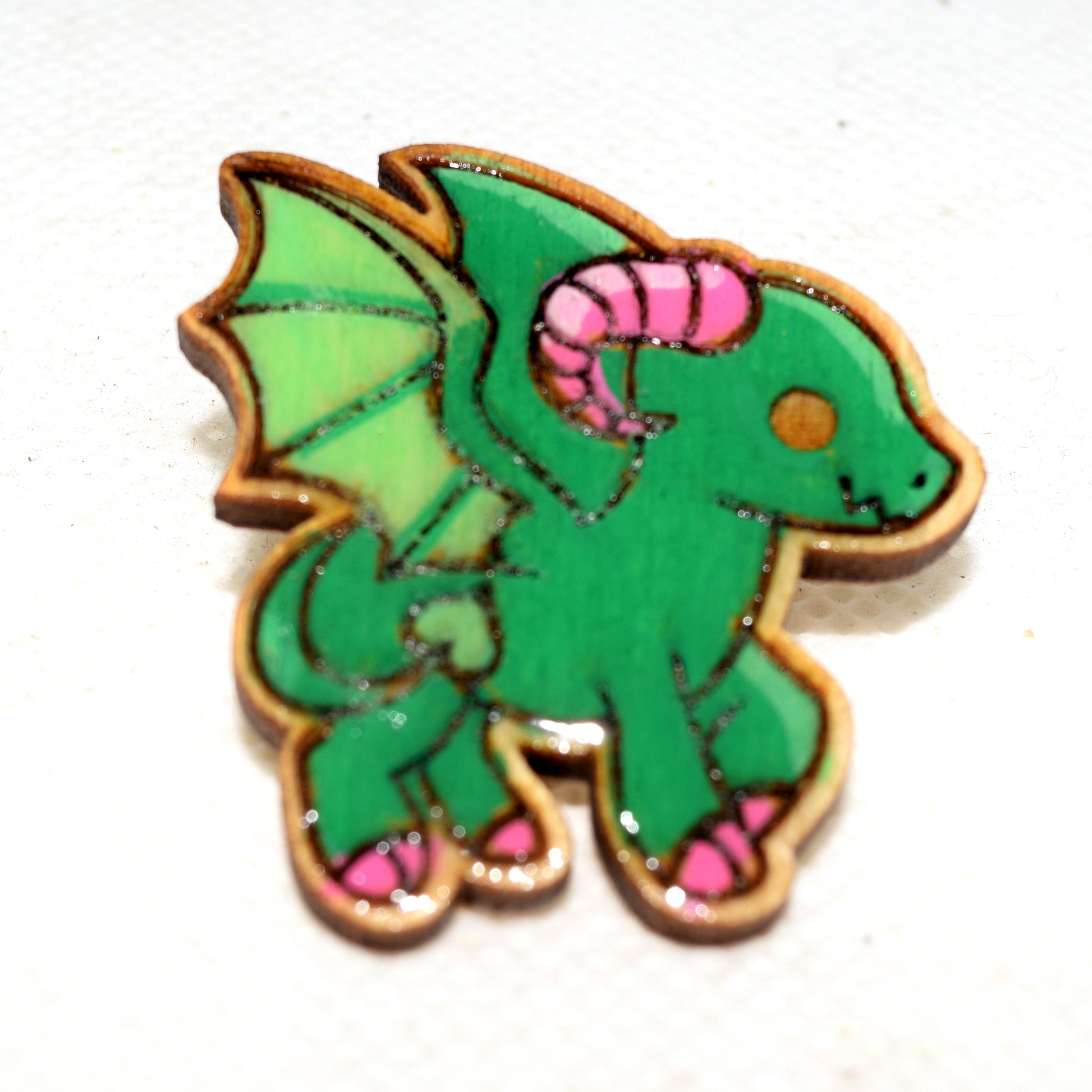Cutesy Jersey Devil Wooden Lapel Pin