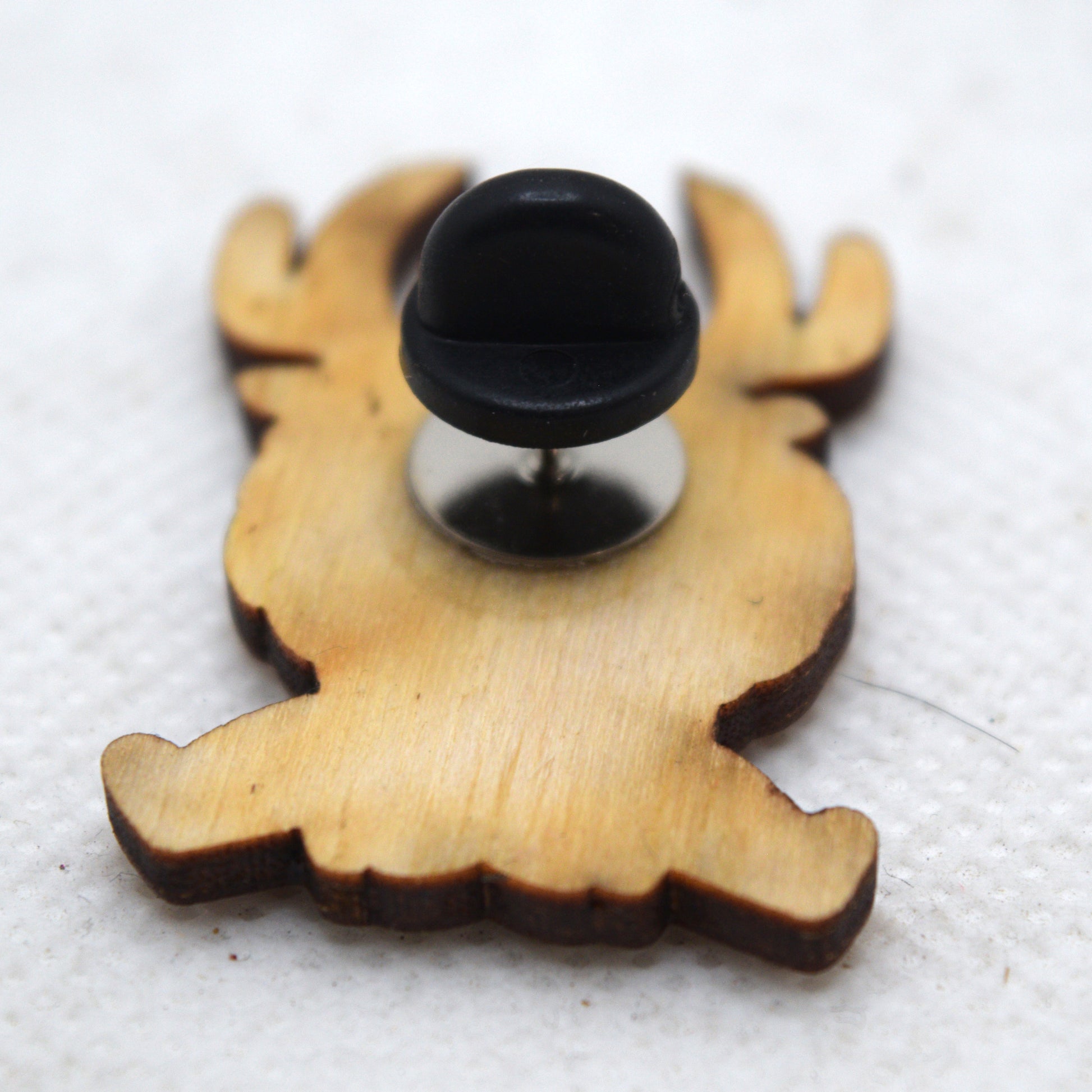 Cutesy Wendigo Sitting Lapel Pin Back