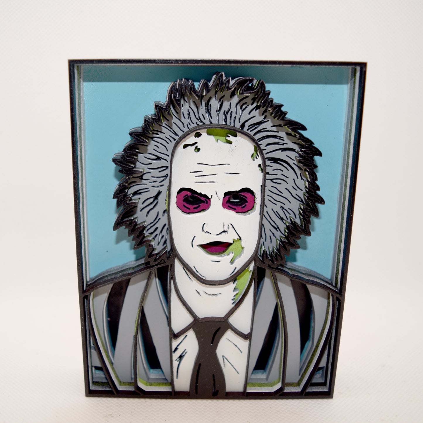 3-D Layered Beetlejuice Wooden Artwork