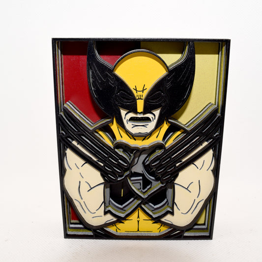 3-D Layered Wolverine Wooden Art