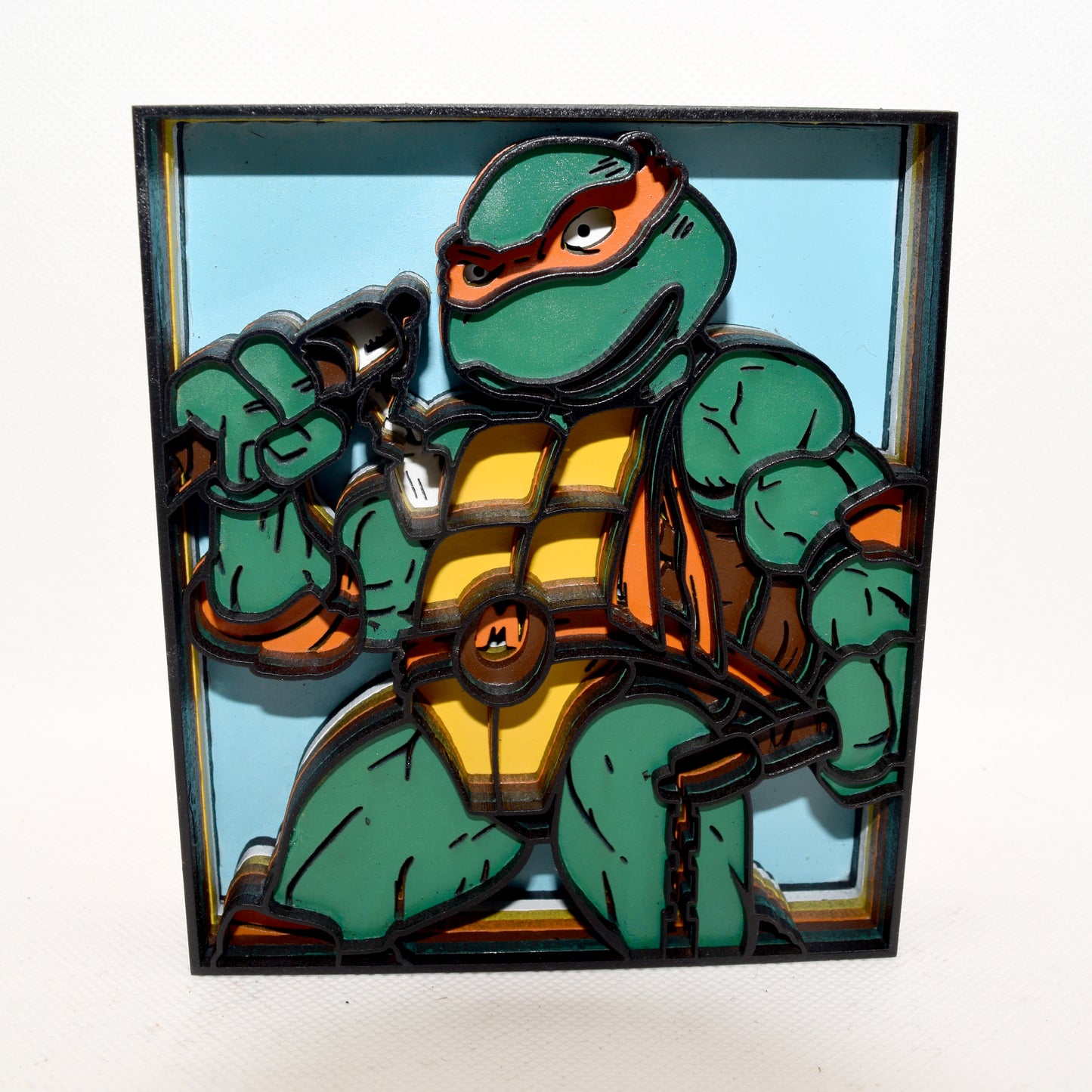 3-D Layered TMNT Michealangelo Wooden Art