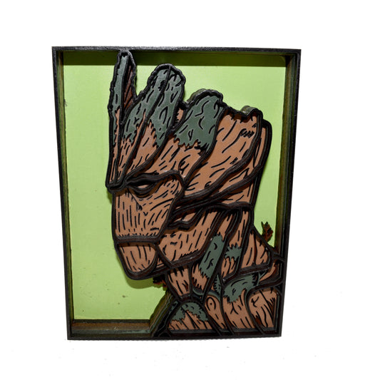 3-D Layered Groot Wooden Art