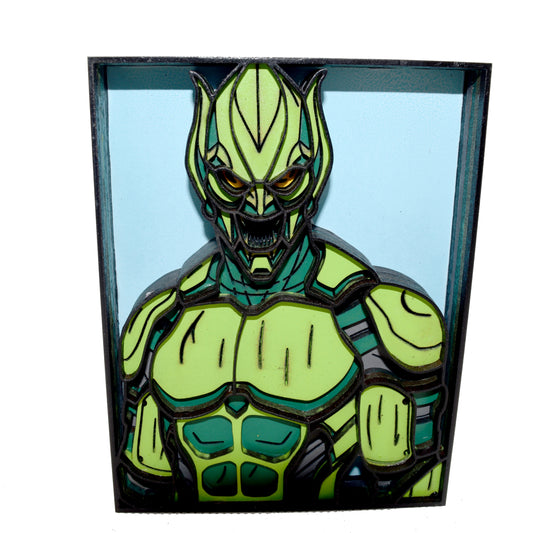 3-D Layered Green Goblin Wooden Art