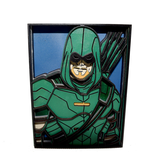 3-D Layered Green Arrow Wooden Art