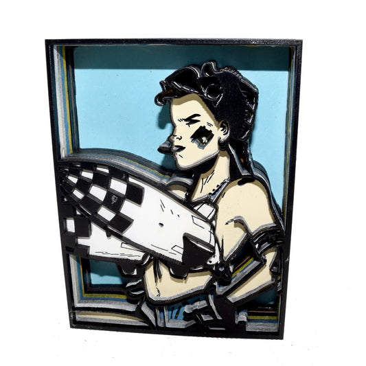 3-D Layered Tank Girl Wooden Art