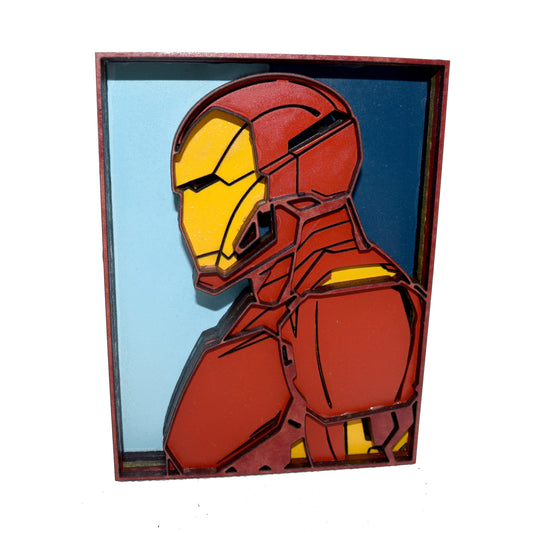 3-D Layered Iron Man Wooden Art