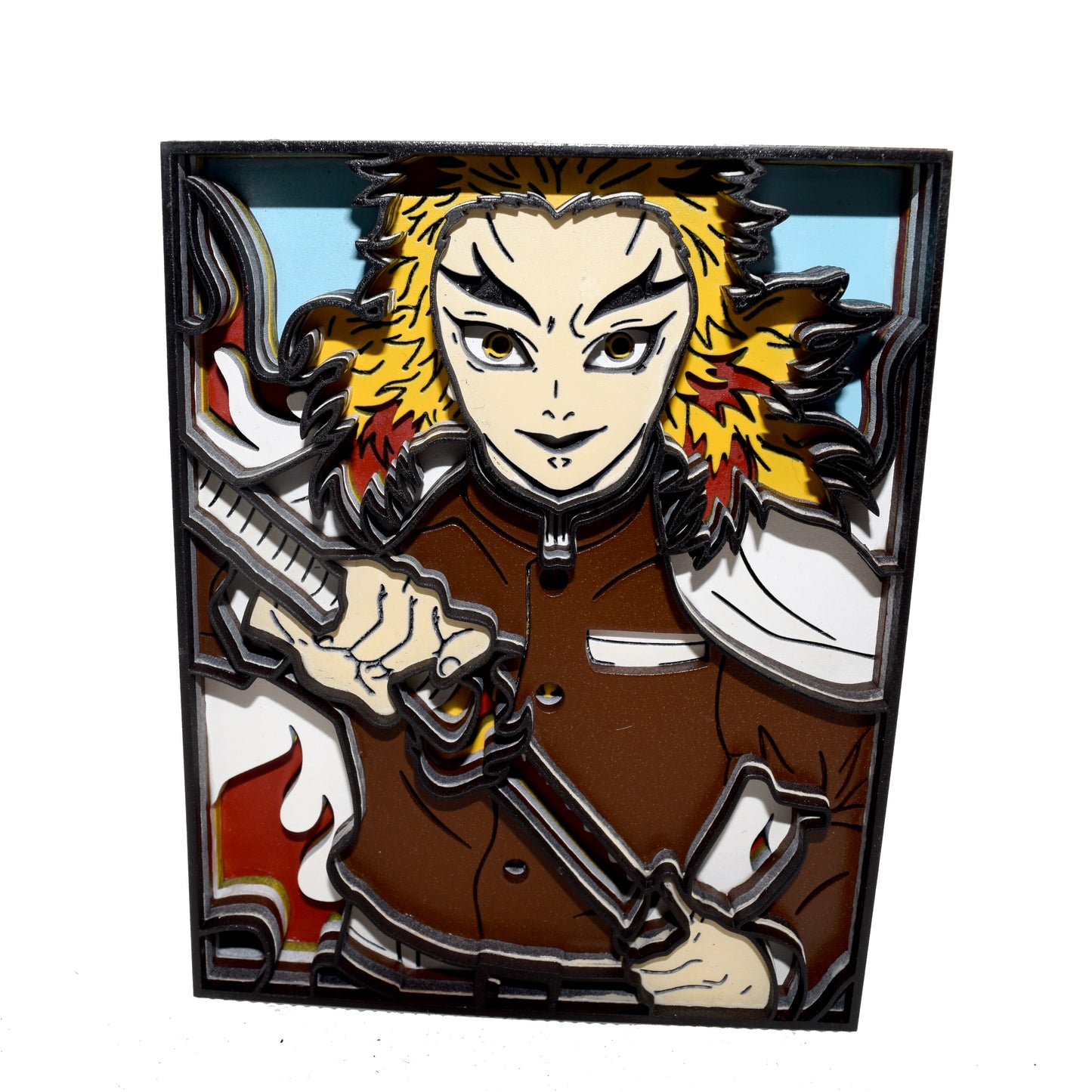 3-D Layered Rengoku Wooden Art