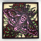 3-D Pink and Maroon Death's Head Moth Layered Art