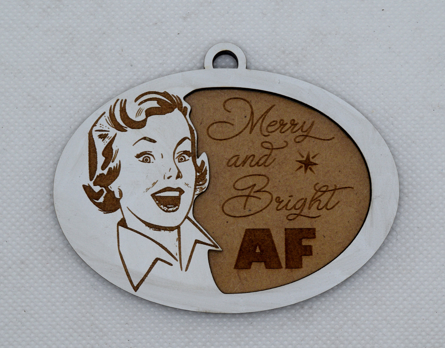 Merry and Bright AF Retro Ornament