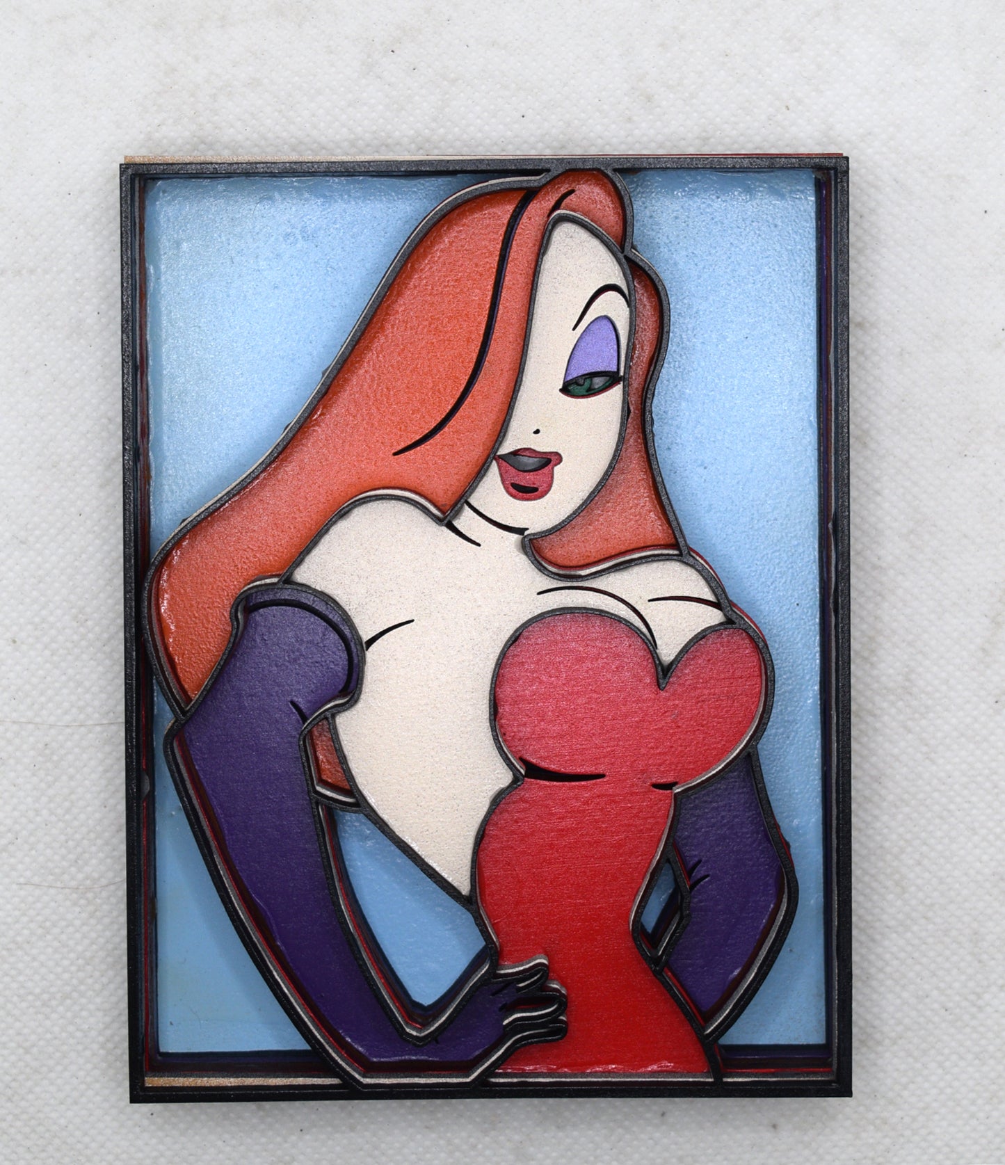 3-D Layered Jessica Rabbit Wooden Art