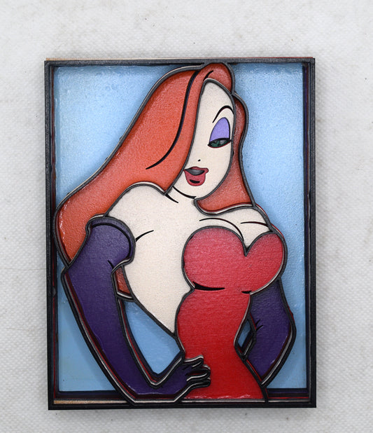 3-D Layered Jessica Rabbit Wooden Art