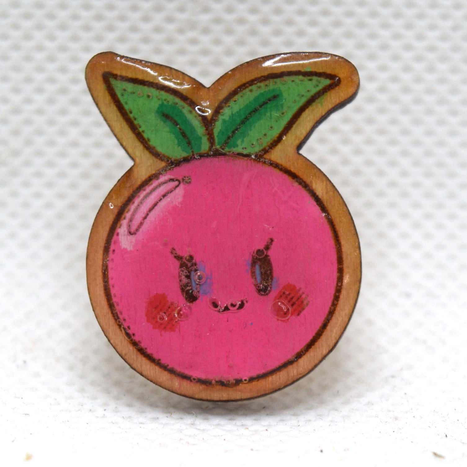 Kawaii Cherry Wooden Lapel Pin