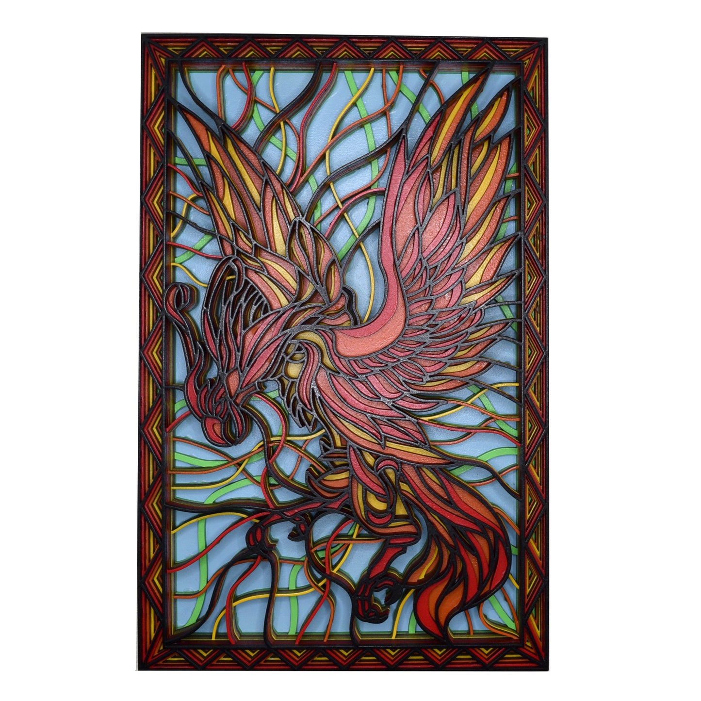 3-D Layered Phoenix Art