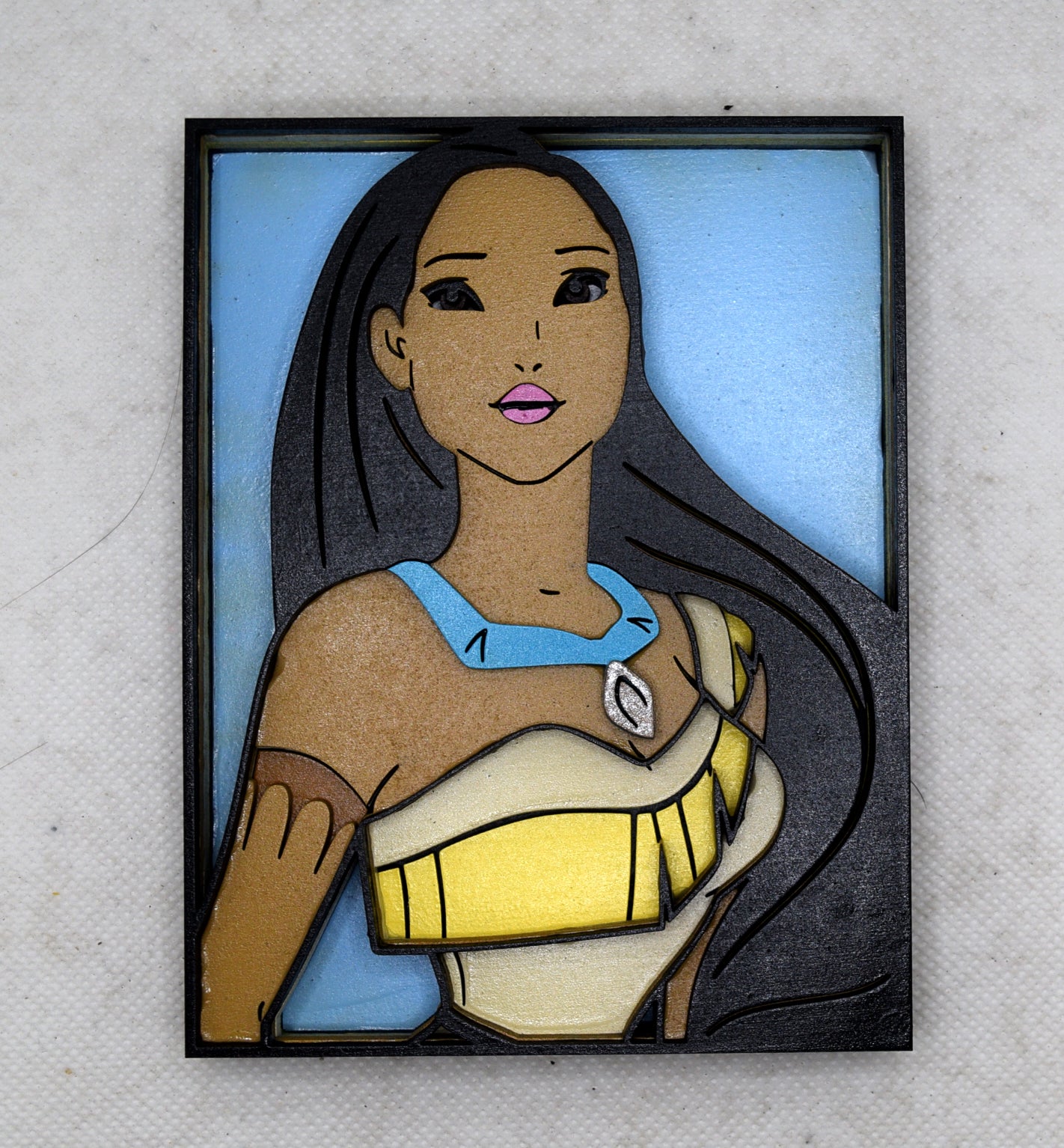 3-D Layered Pocohantas Wooden Art