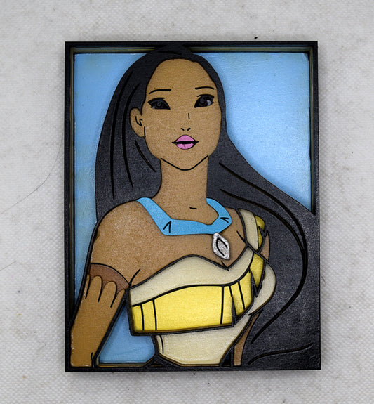 3-D Layered Pocohantas Wooden Art