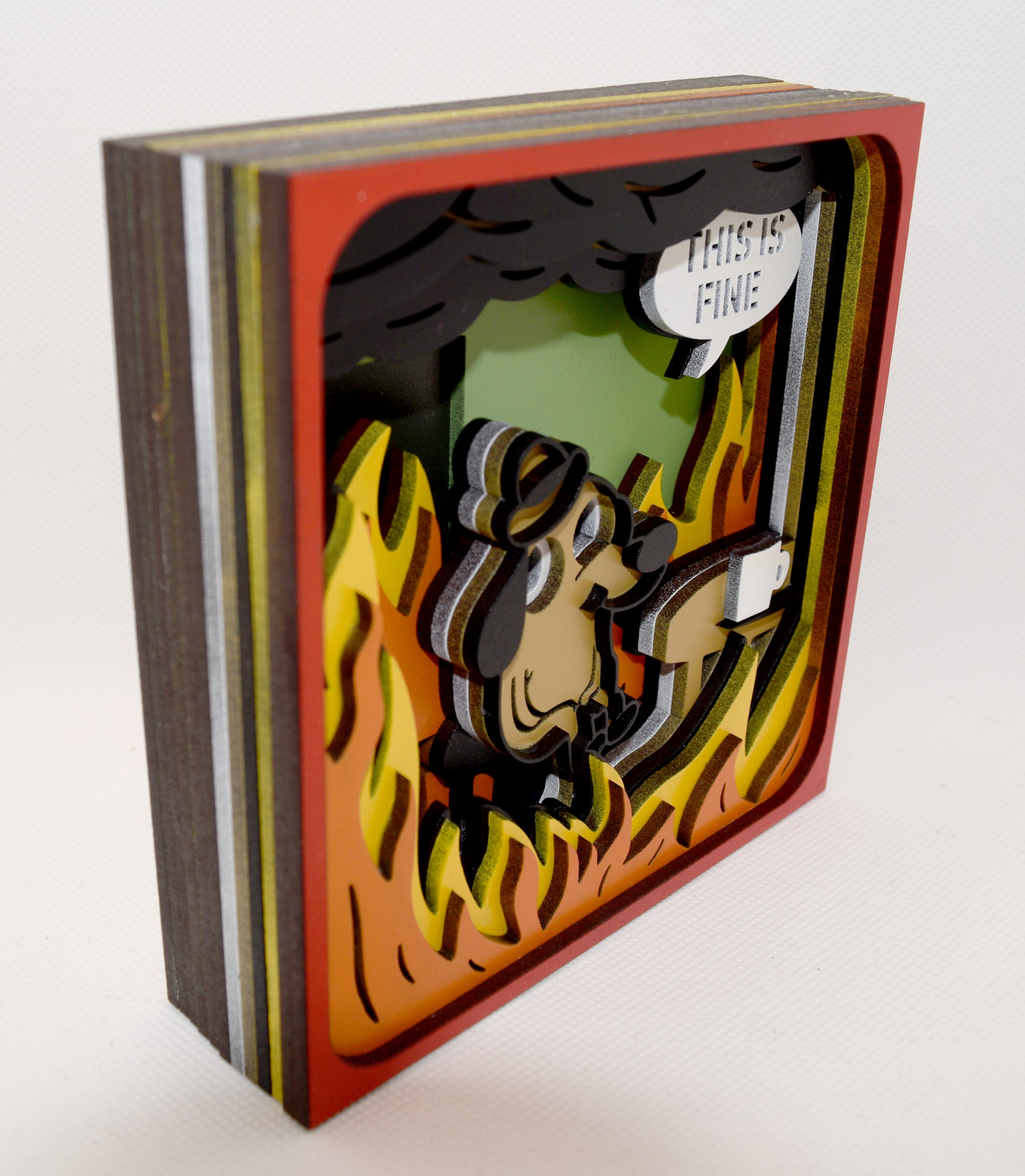 This is Fine Dog Mem Shadowbox Side