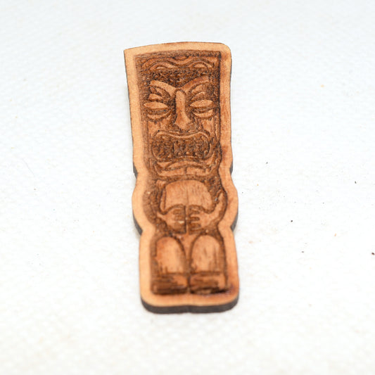 Tiki God 4 Wooden Lapel Pin