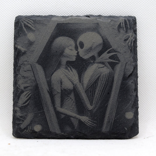 Jack and Sally Slate Coaster NBXMAS