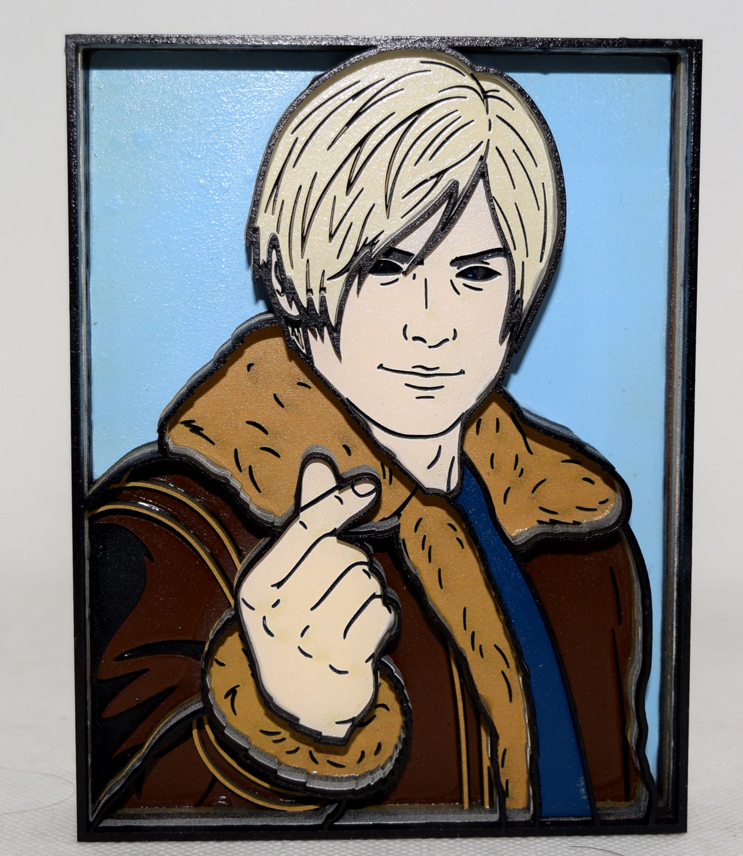 3-D Layered Resident Evil Leon S. Kennedy Wooden Art