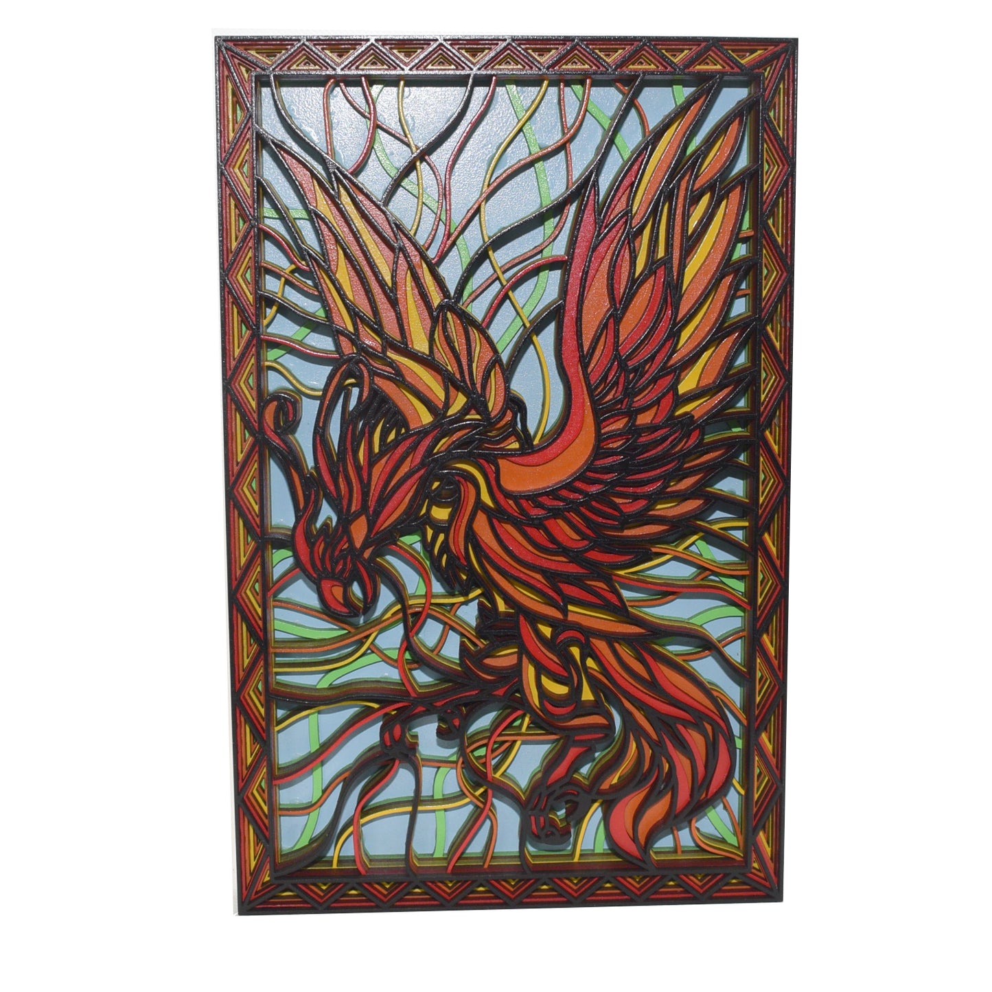 3-D Layered Phoenix Art