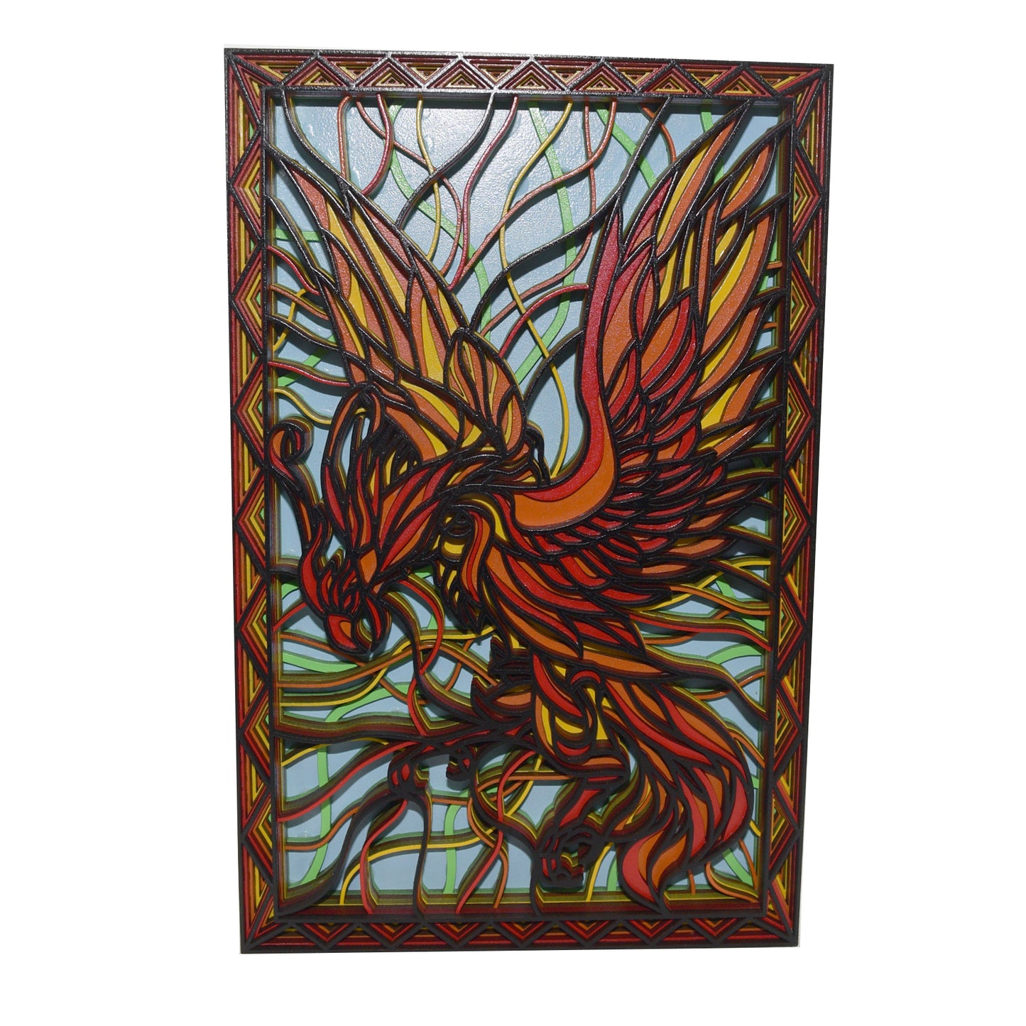 3-D Layered Phoenix Art
