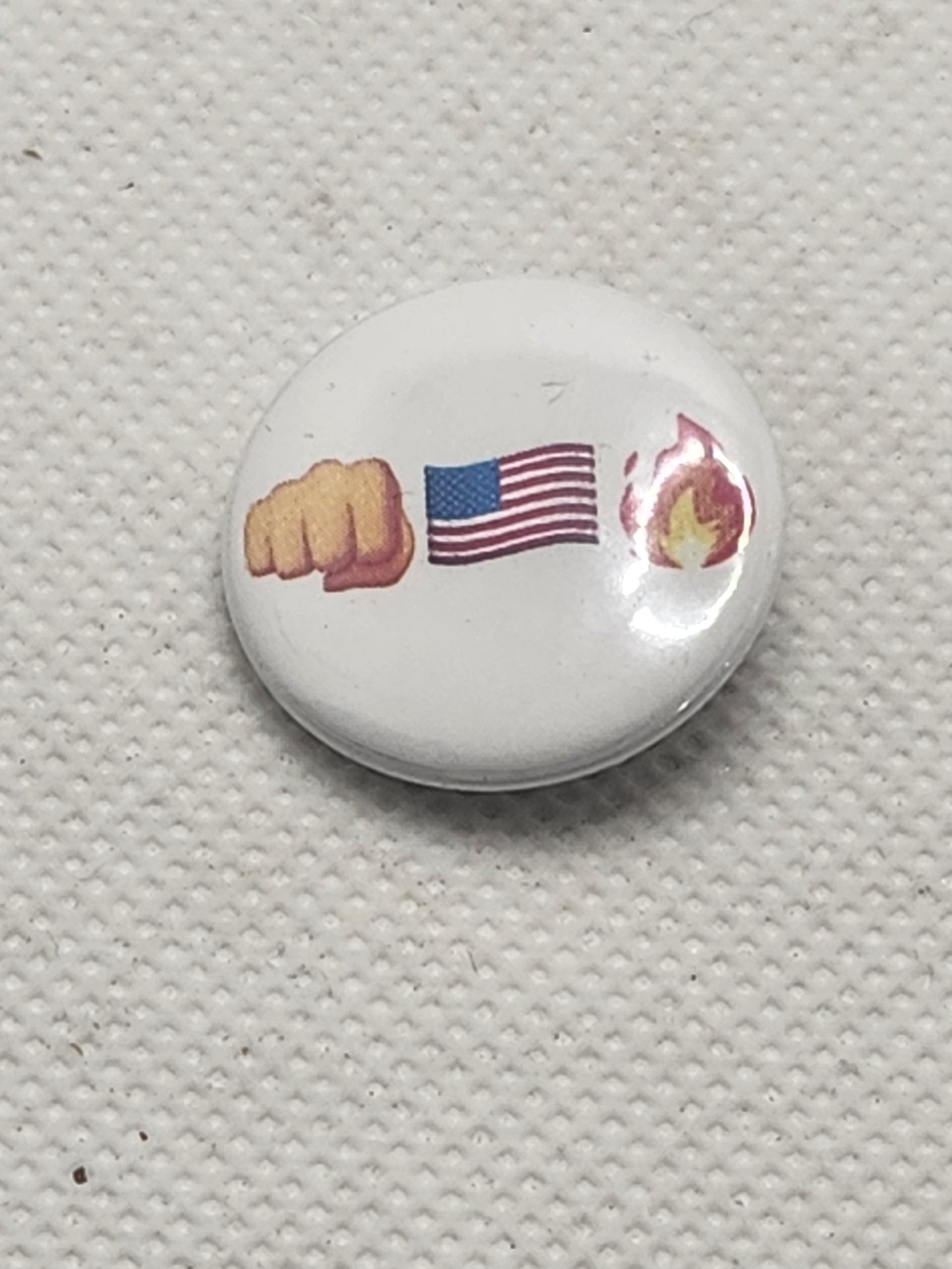 Fist Flag Fire Signal Chat Emoji 1 inch button
