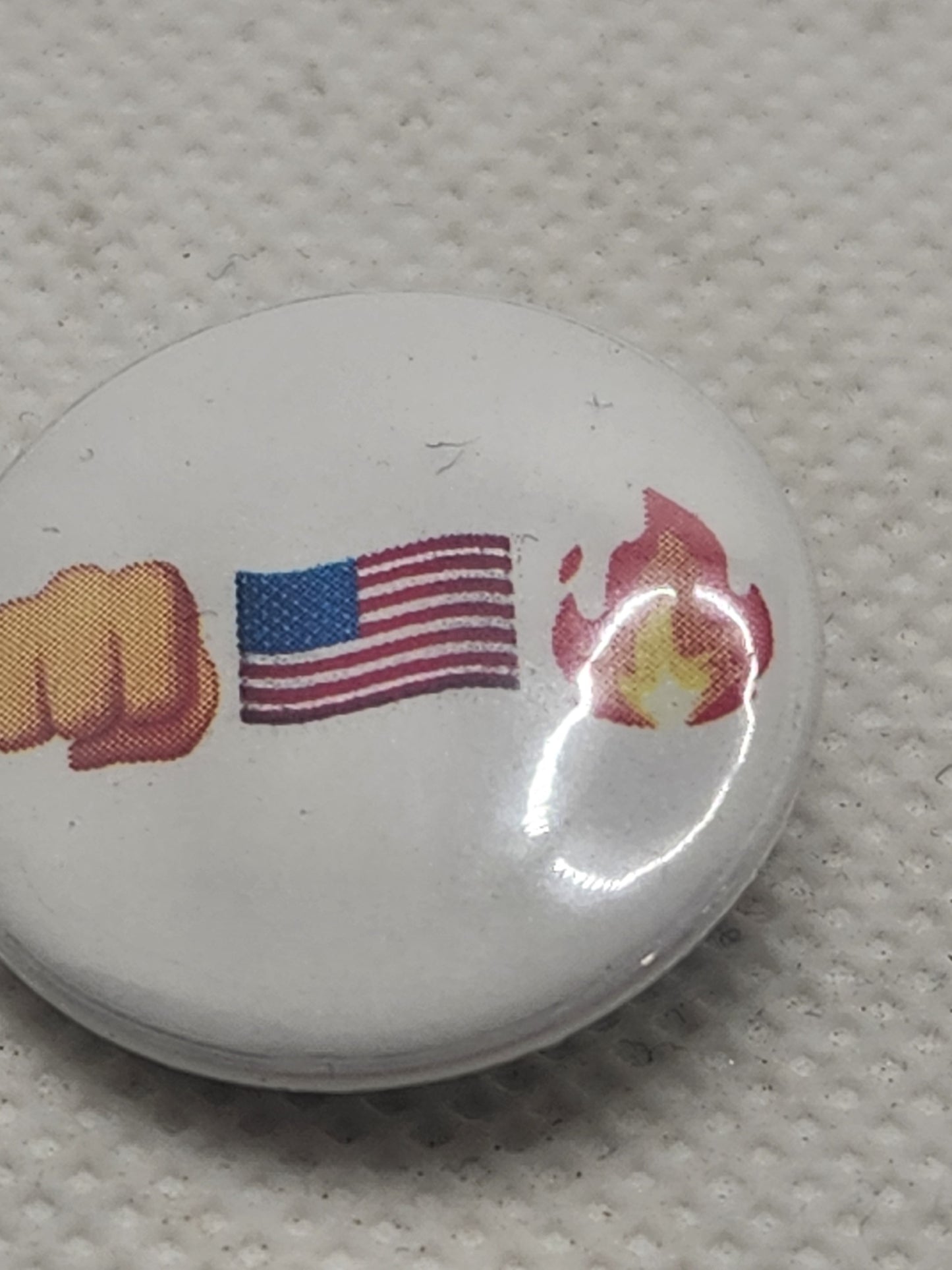 Fist Flag Fire Signal Chat Emoji 1 inch button