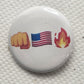 Fist Flag Fire Signal Chat Emoji 1 inch button