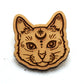 Witchy Cat Wooden Lapel Pin