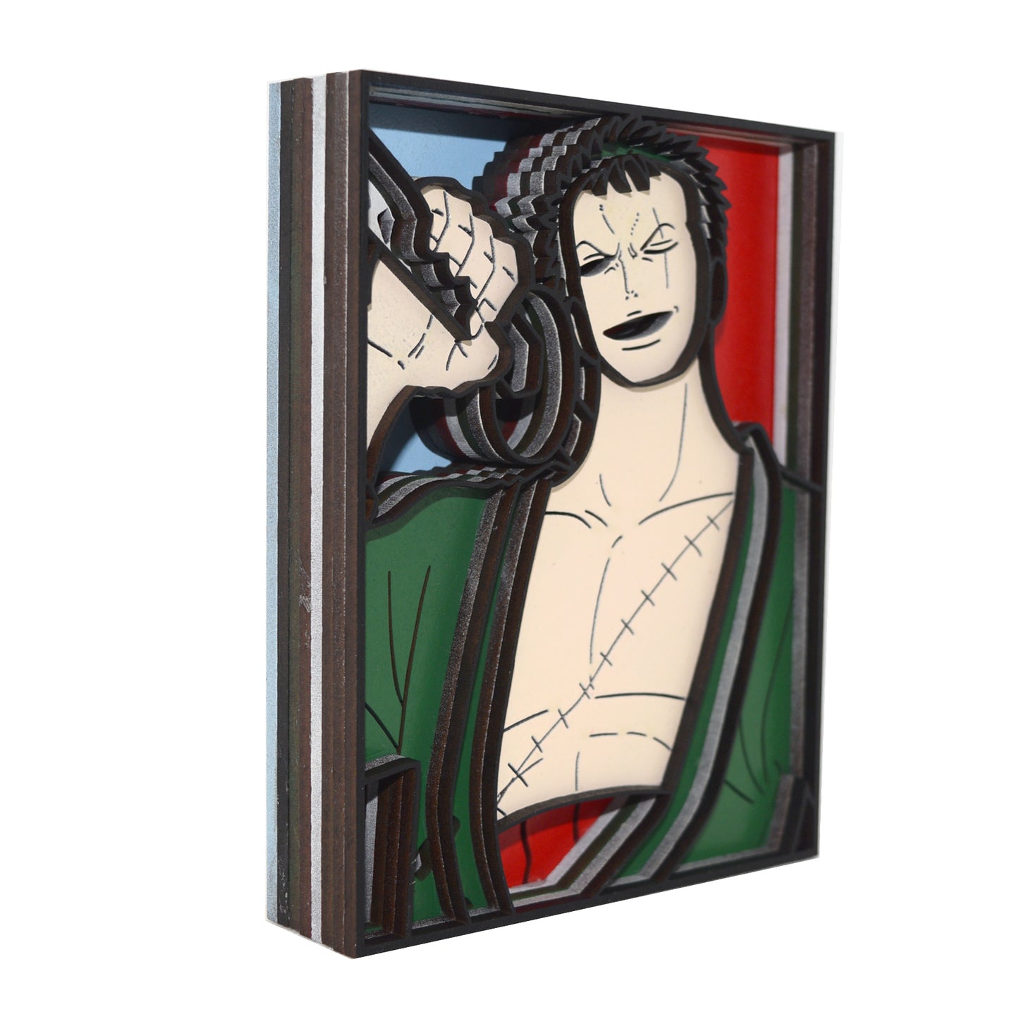 3-D Layered Zoro (One Piece} Art