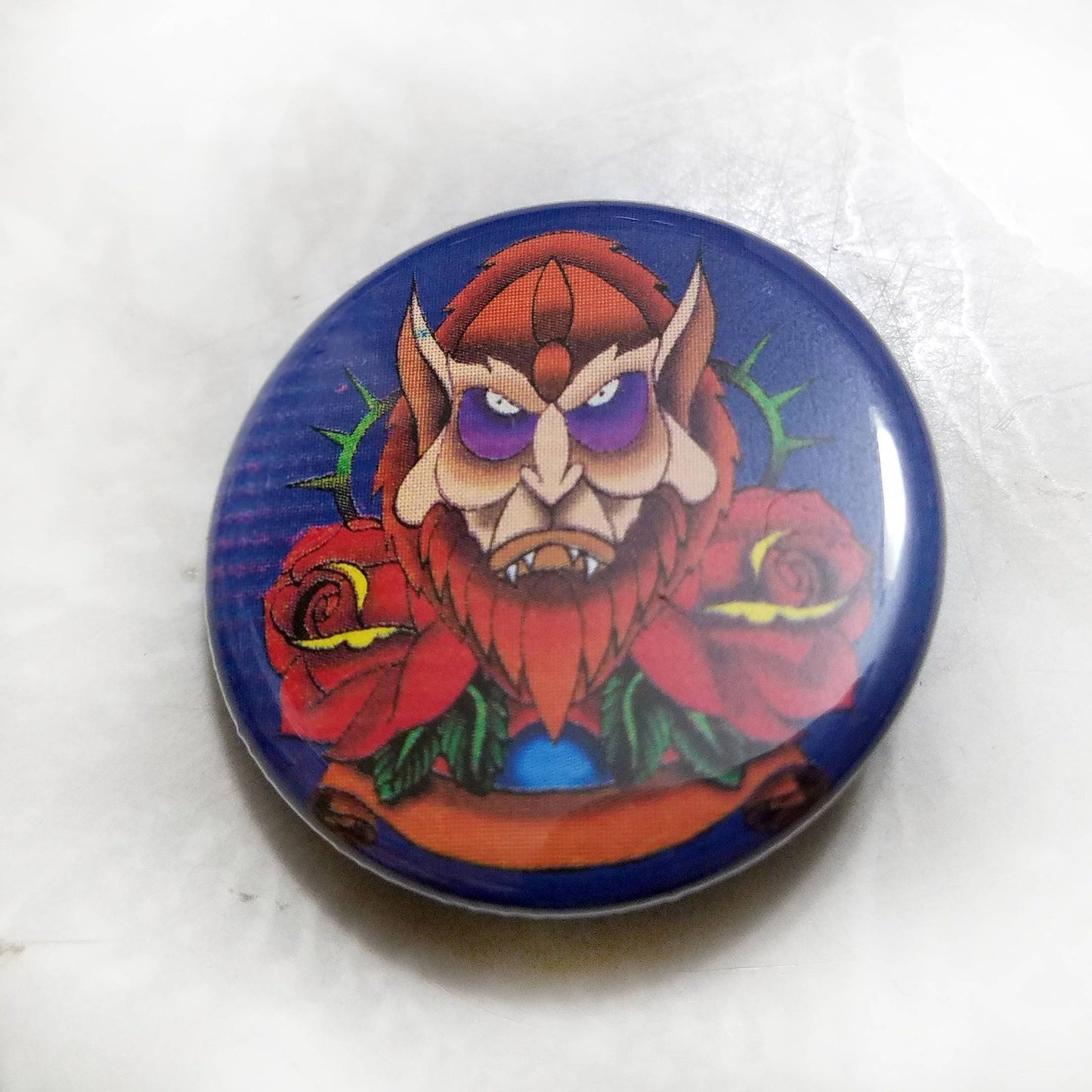 Wolfman Roses 1.25 inch Button